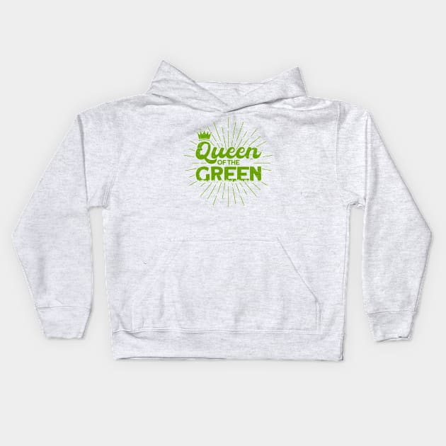 Golf Vintage Queen Of The Green Kids Hoodie by Toeffishirts